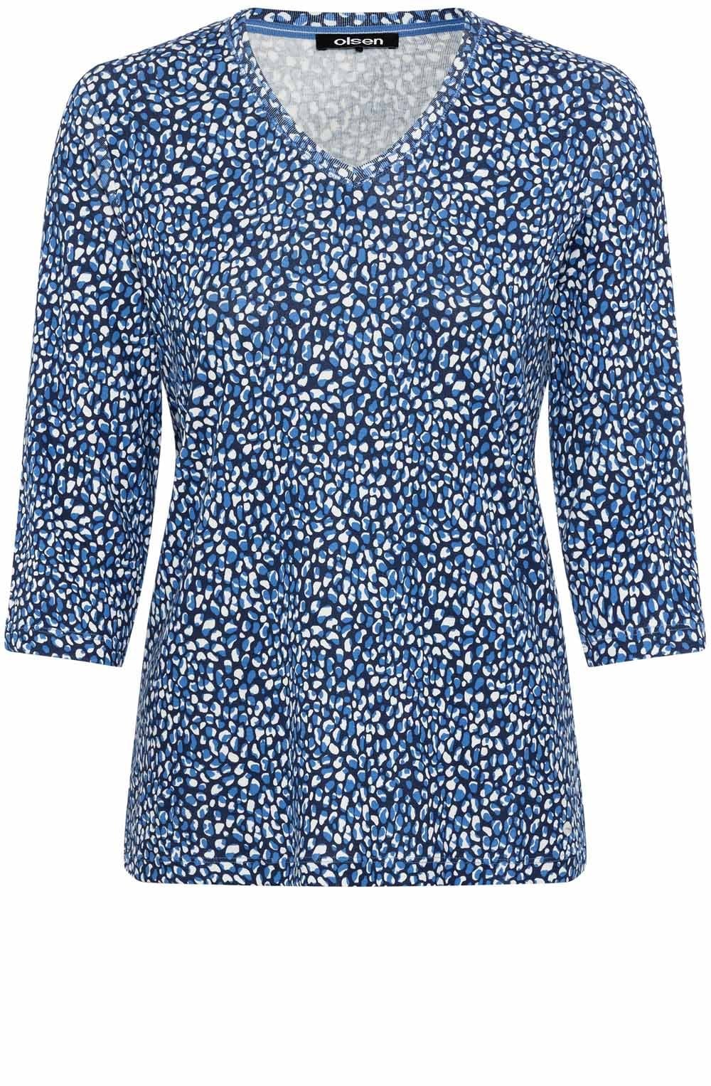 Lapis Blue V Neck Edda Top