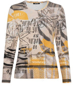 Latte and Amber All Over Abstract Print Edda Top