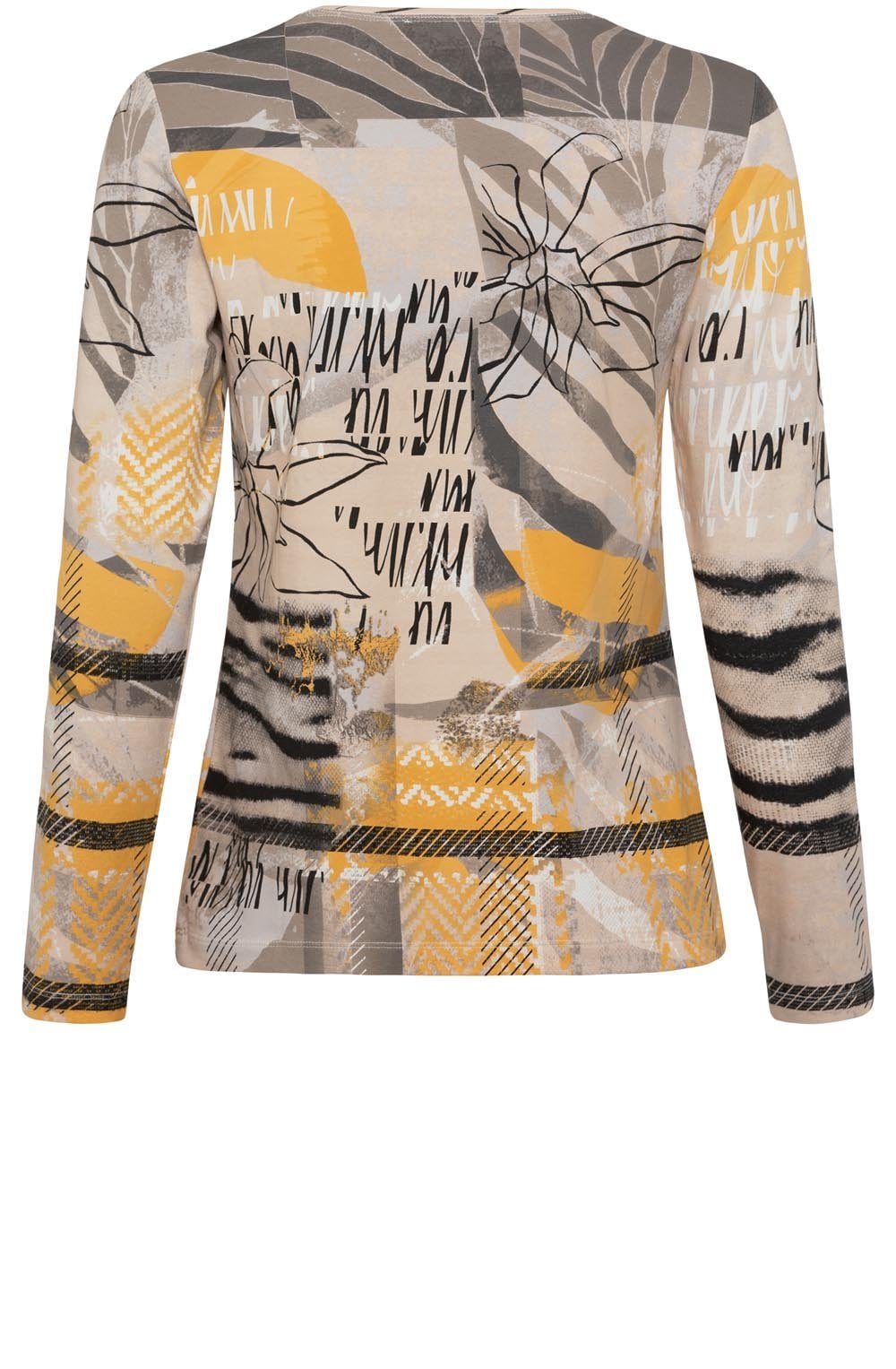 Latte and Amber All Over Abstract Print Edda Top