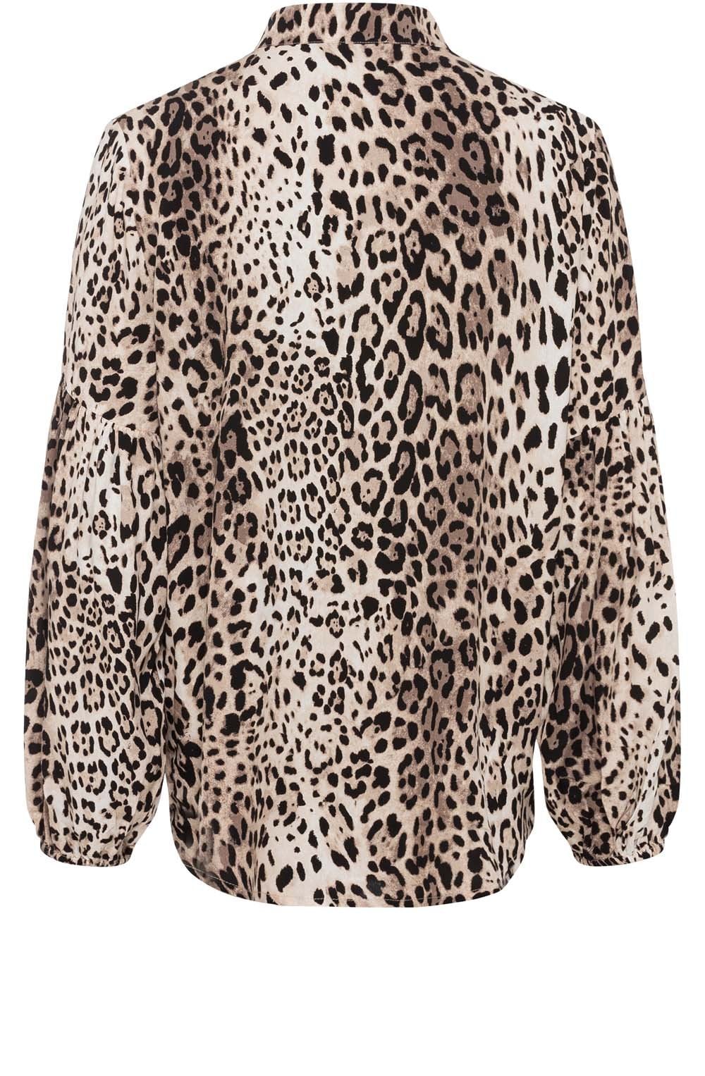 Latte Animal Print High Neck Blouse