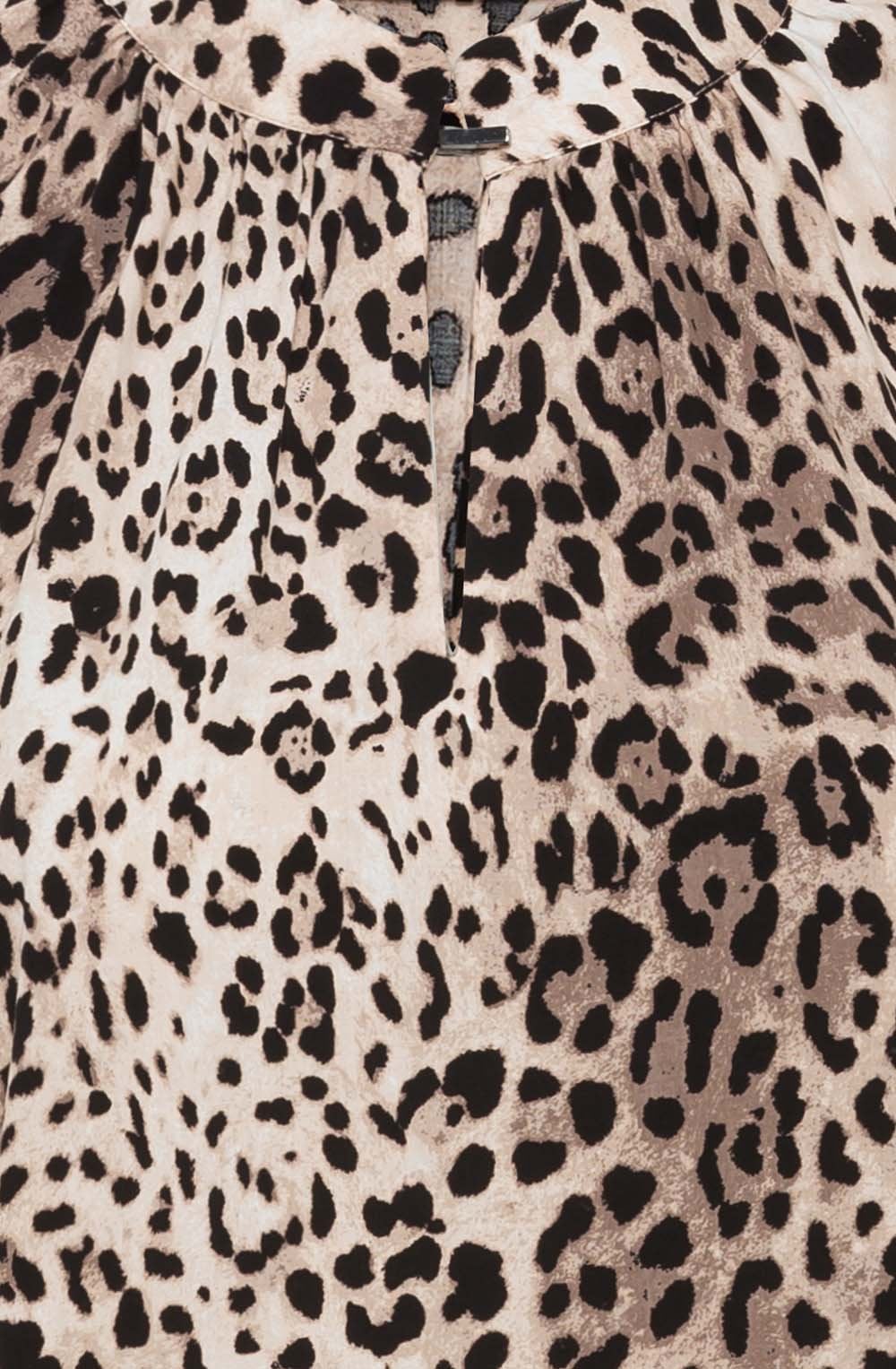 Latte Animal Print High Neck Blouse