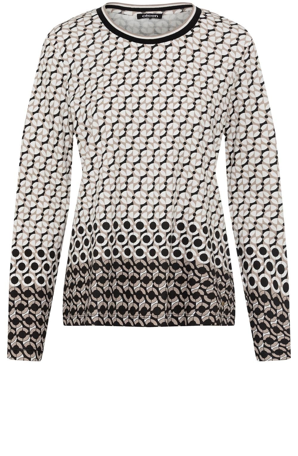 Latte Bold Print Hannah Top