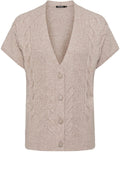 Latte Melange Cable Knit Chloe Cardigan