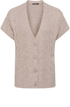 Latte Melange Cable Knit Chloe Cardigan