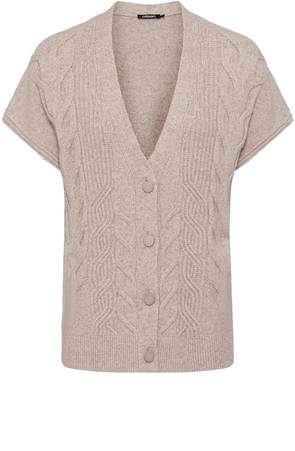 Latte Melange Cable Knit Chloe Cardigan