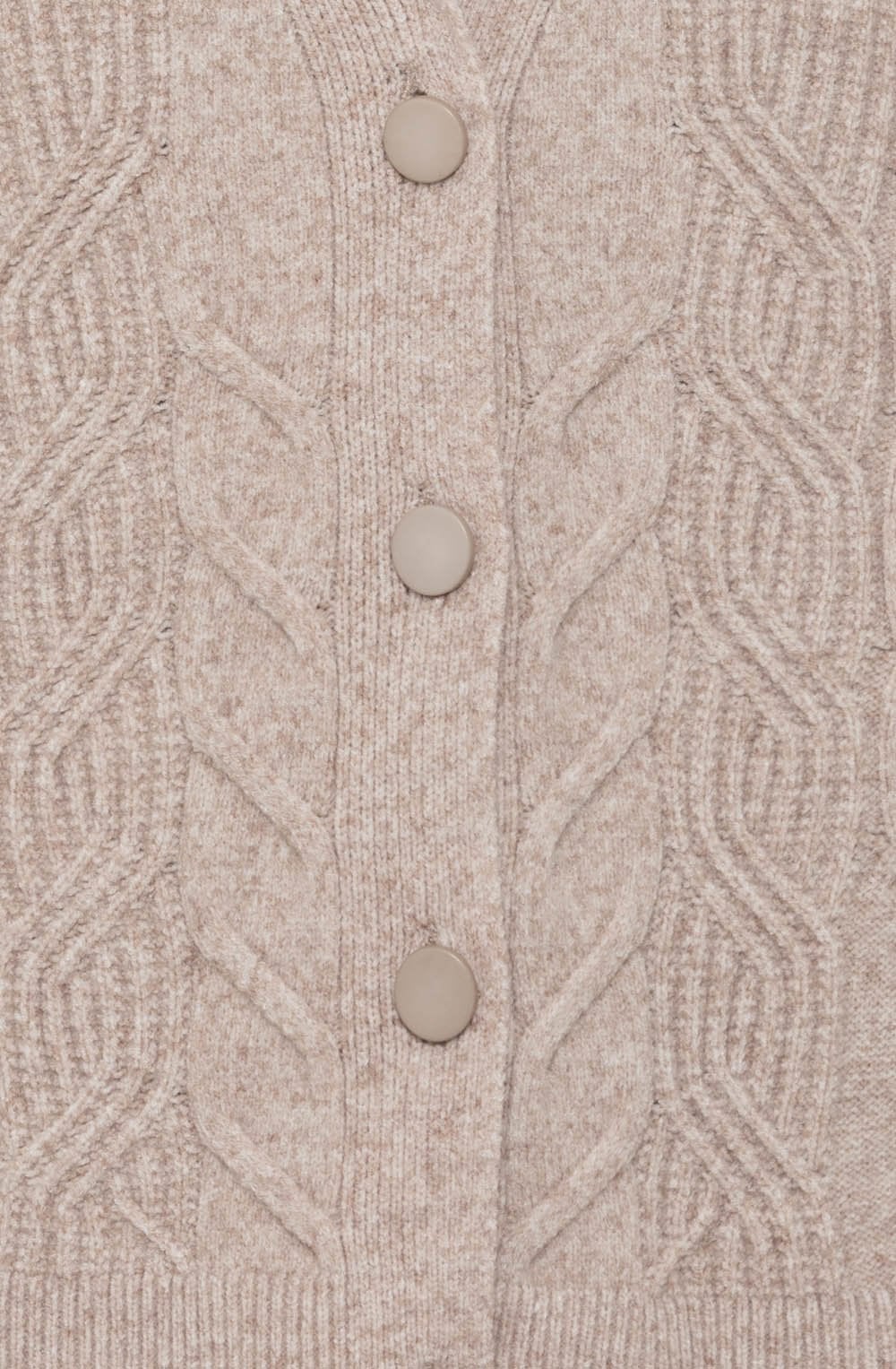 Latte Melange Cable Knit Chloe Cardigan