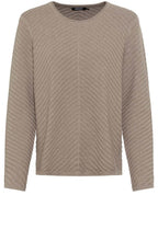 Latte Melange Diagonal Knit Jumper