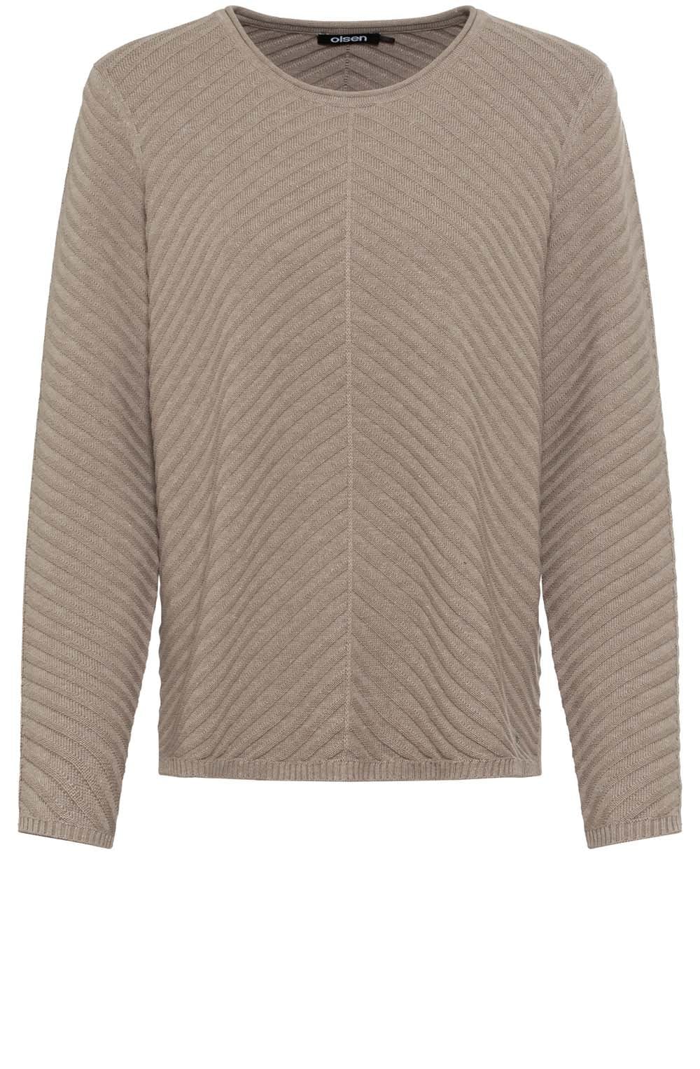 Latte Melange Diagonal Knit Jumper