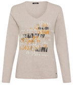 Latte Melange Gold and Stud Detail Edda Top