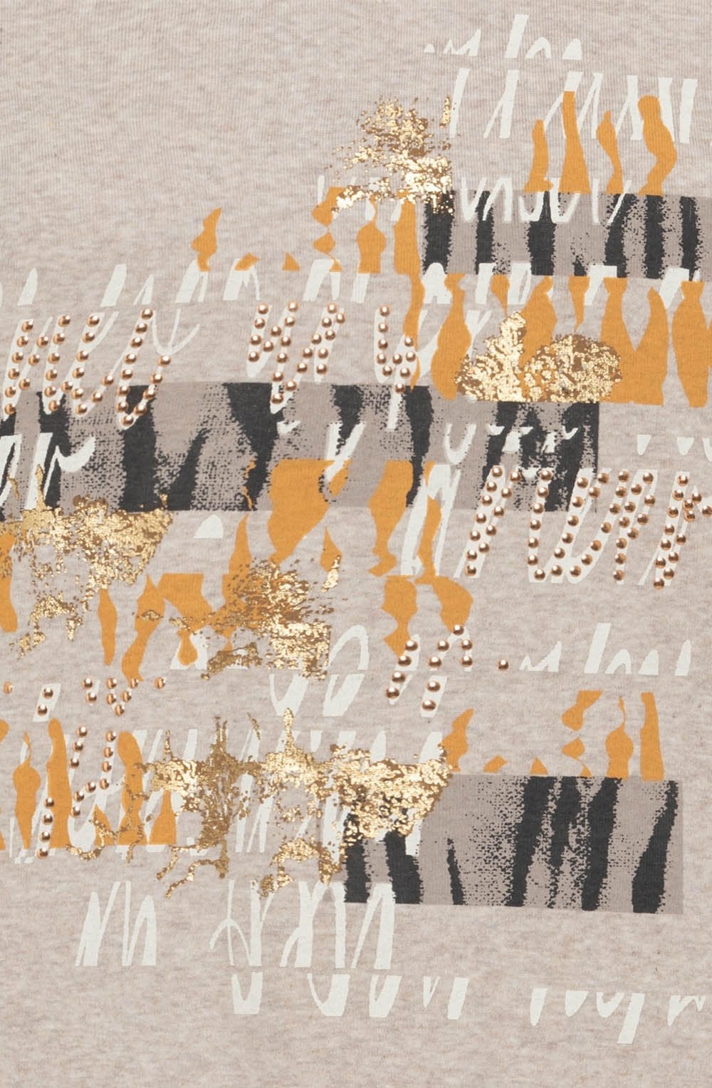 Latte Melange Gold and Stud Detail Edda Top