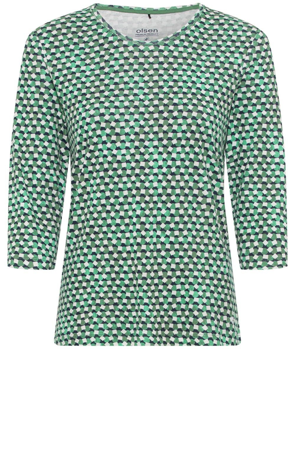Laurel Green Abstract Design Edda Top