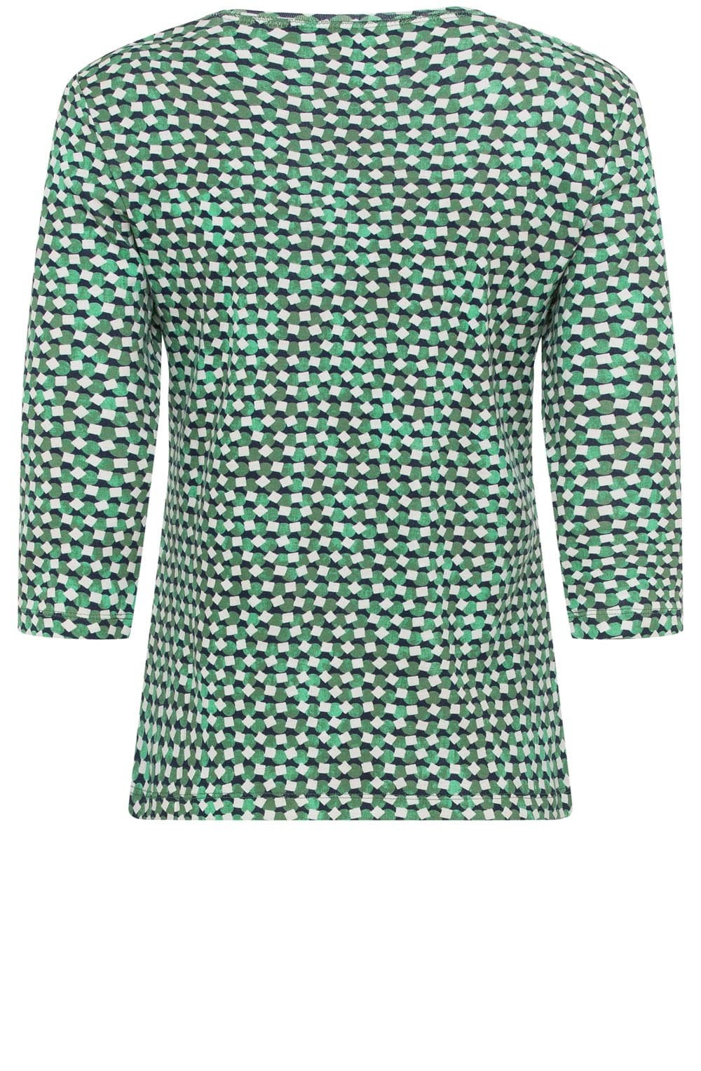 Laurel Green Abstract Design Edda Top