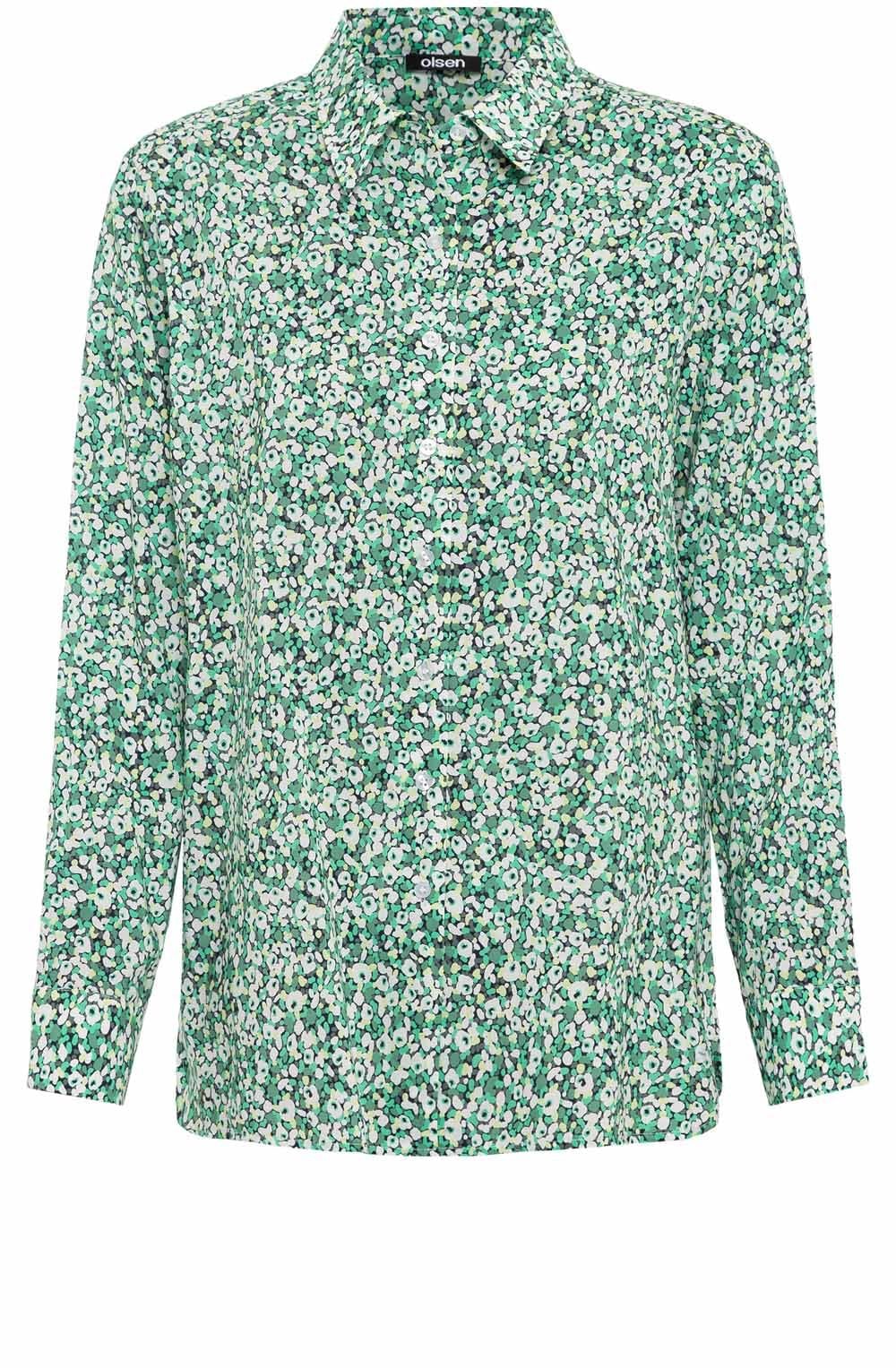 Laurel Green Abstract Floral Print Blouse