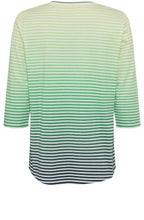Laurel Green Floral and Stripes Design Top
