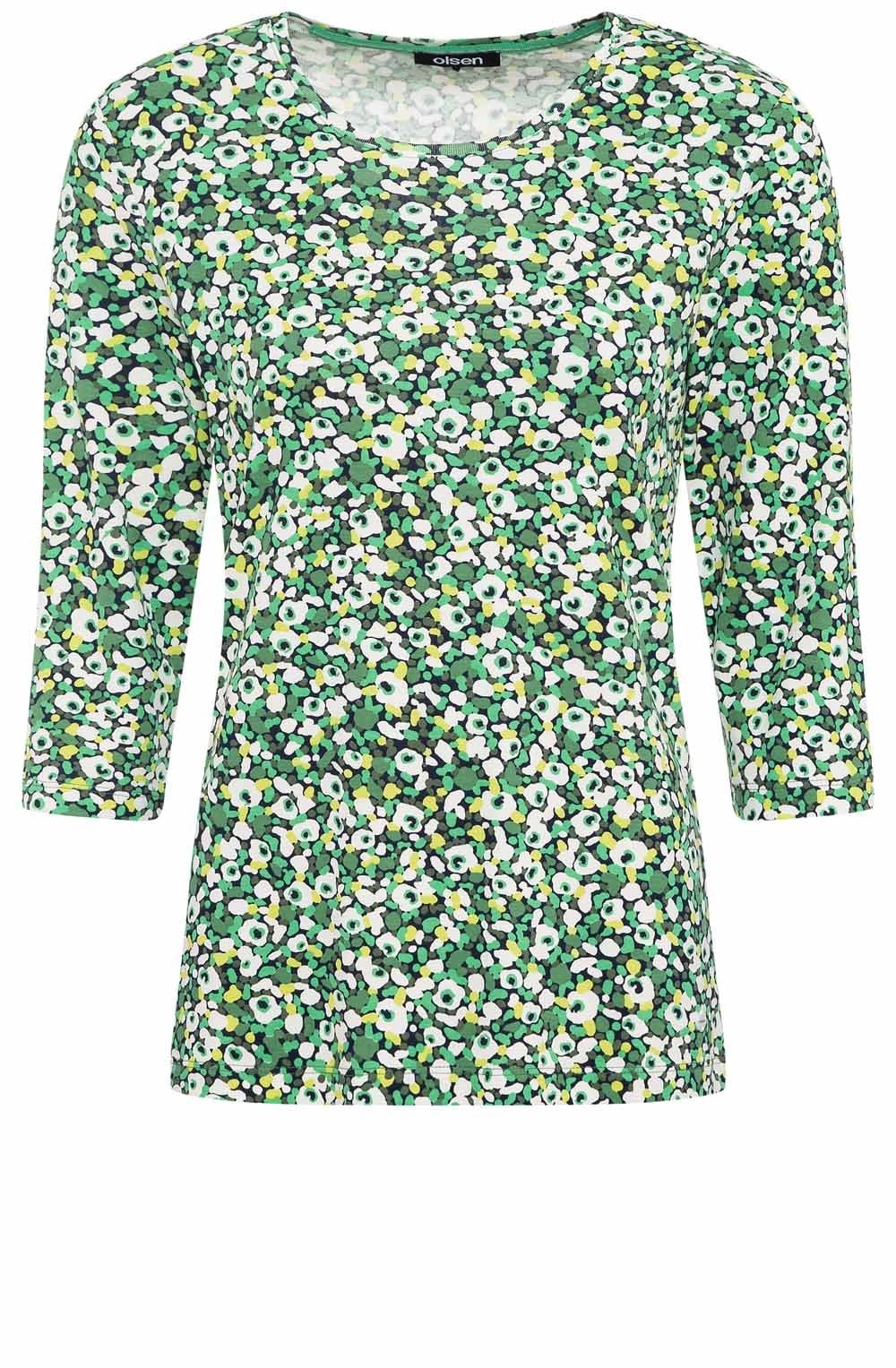 Laurel Green Floral Design Edda Top