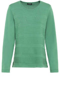 Laurel Green Horizontal Ribbed Jumper