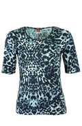 Olsen Leopard print short sleeve cotton T shirt