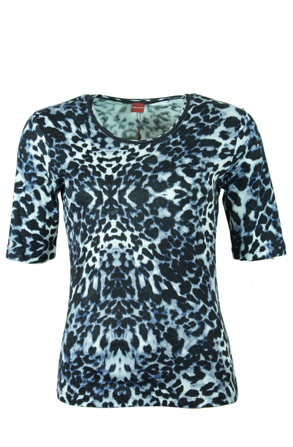 Olsen Leopard print short sleeve cotton T shirt