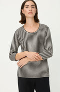 Light Biscuit and Black Striped Hannah Top