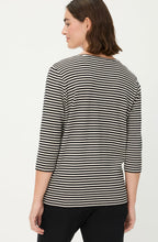 Light Biscuit and Black Striped Hannah Top