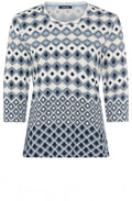Light Blue Bold Print and Stud Edda Top