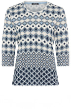 Light Blue Bold Print and Stud Edda Top