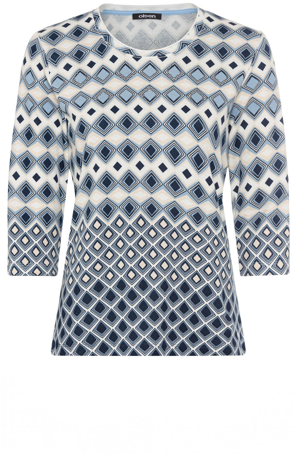 Light Blue Bold Print and Stud Edda Top