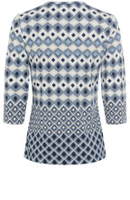 Light Blue Bold Print and Stud Edda Top