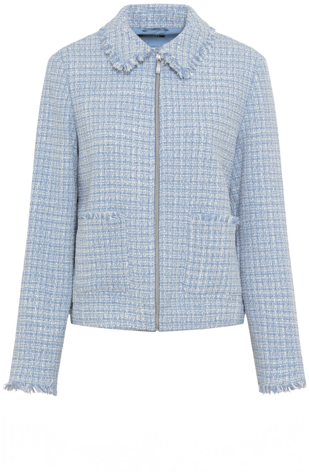 Light Blue Frayed Edge Box Jacket
