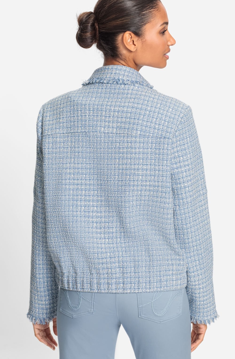 Light Blue Frayed Edge Box Jacket
