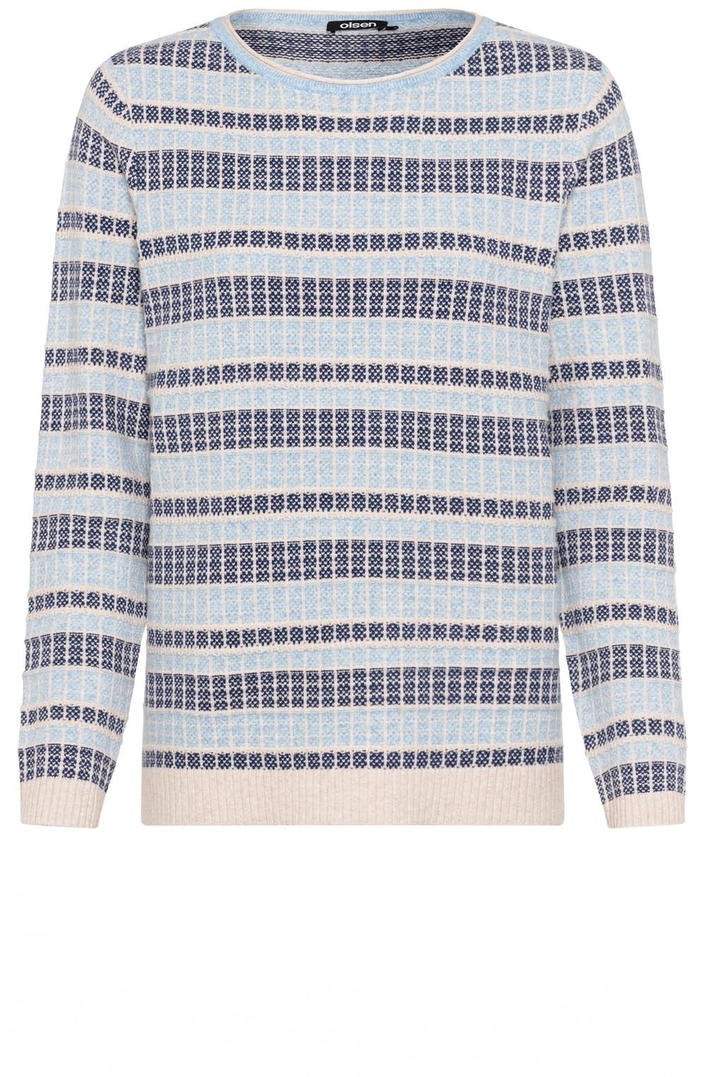 Light Blue Melange Textured Knit Henny Jumper