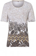 Light Sand Leaf Print Top