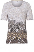 Light Sand Leaf Print Top