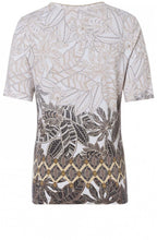 Light Sand Leaf Print Top