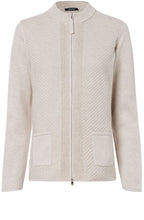 Light Sand Ribbed Knit Cardigan