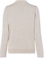 Light Sand Ribbed Knit Cardigan
