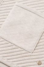 Light Sand Ribbed Knit Cardigan