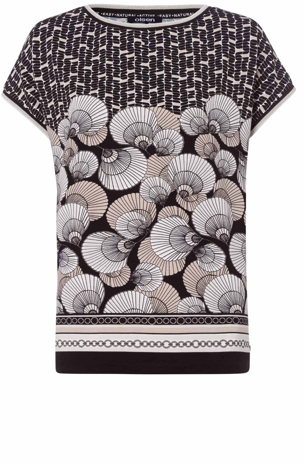 Light Sand Shell Print Top
