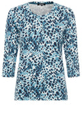 Light Teal Abstract Spot Edda Top