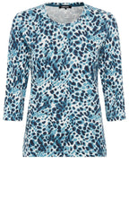 Light Teal Abstract Spot Edda Top