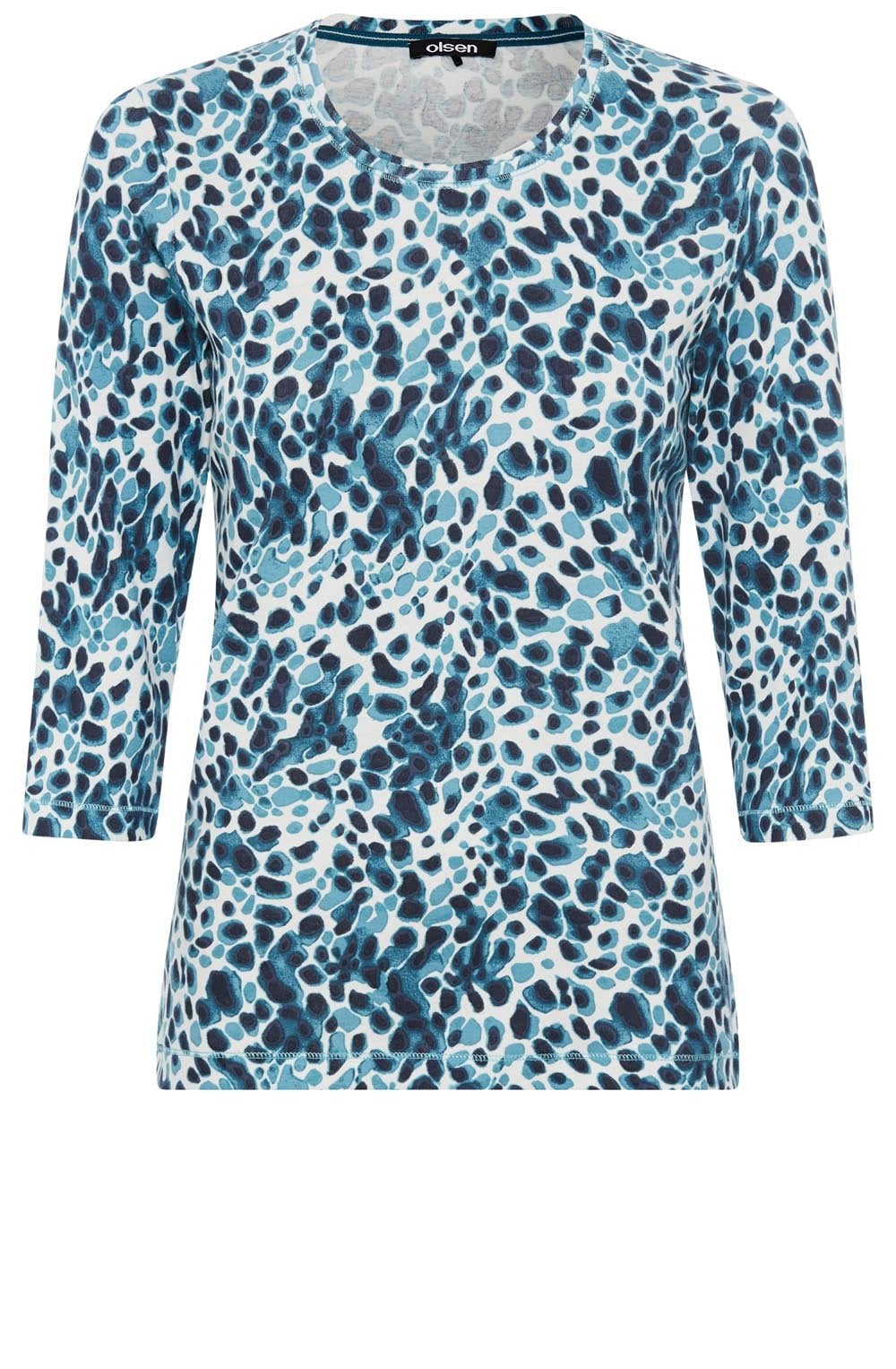 Light Teal Abstract Spot Edda Top
