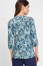 Light Teal Abstract Spot Edda Top