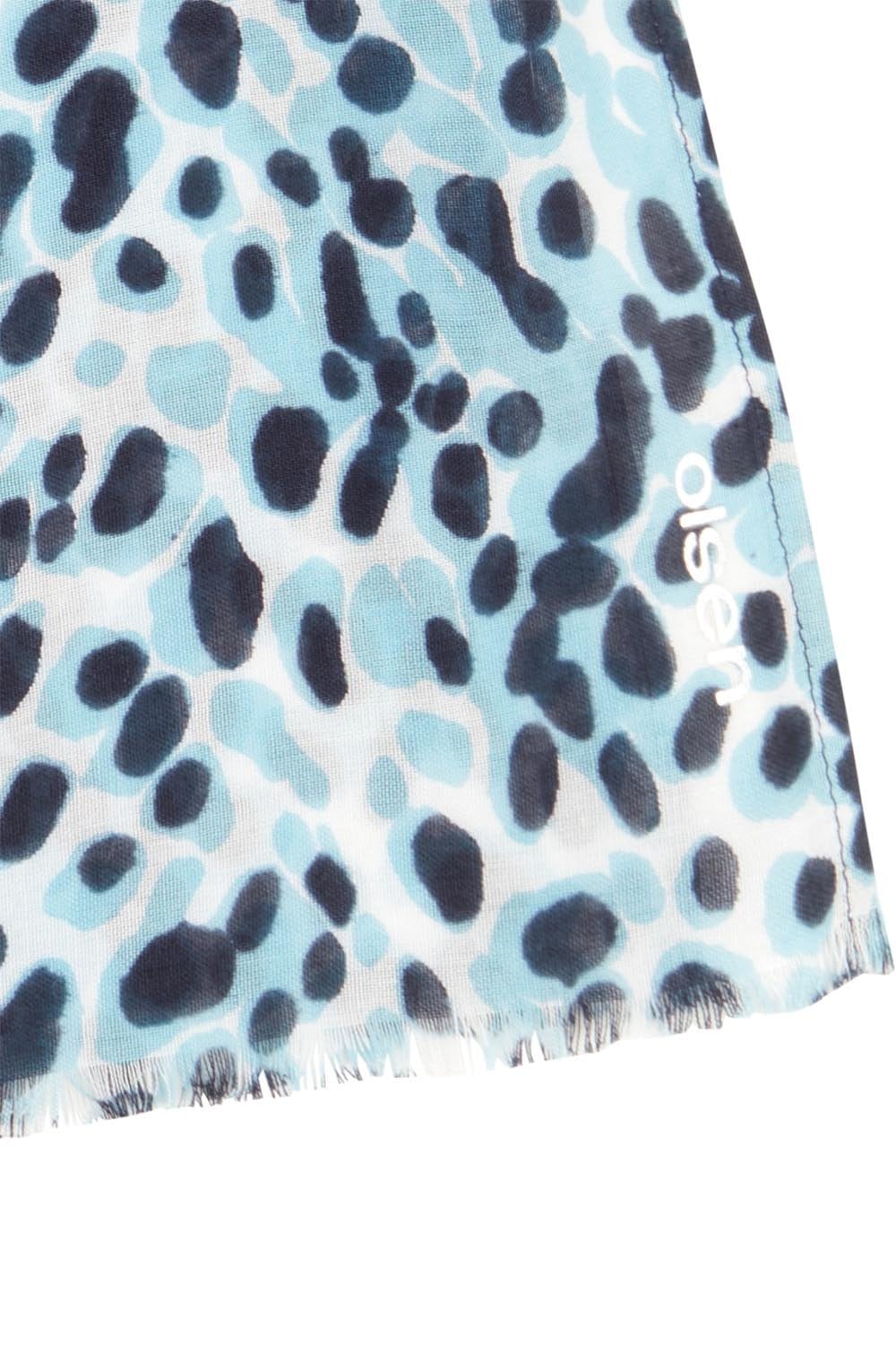 Light Teal Abstract Spot Scarf