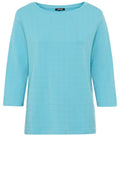 Light Teal Check Stitch Hannah Top