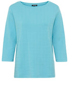 Light Teal Check Stitch Hannah Top