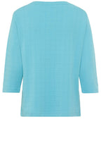 Light Teal Check Stitch Hannah Top