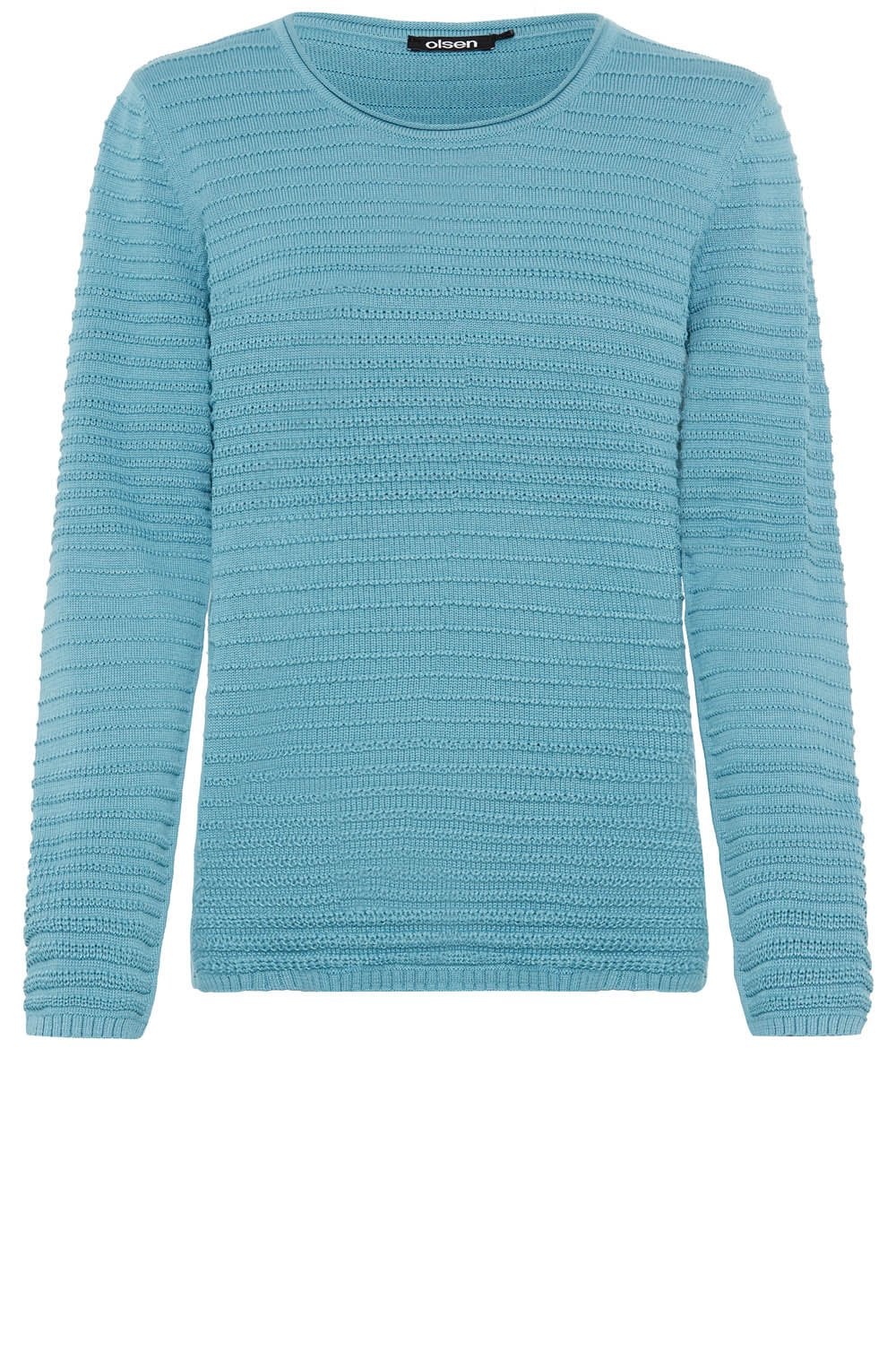 Light Teal Horizontal Knit Henny Jumper