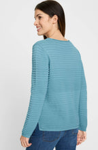 Light Teal Horizontal Knit Henny Jumper
