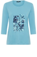 Light Teal Neo Comfort Placement Print Edda Top