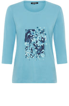 Light Teal Neo Comfort Placement Print Edda Top